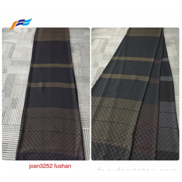 Tissu rayé fushan rayé de polyester noir formel de Dubaï